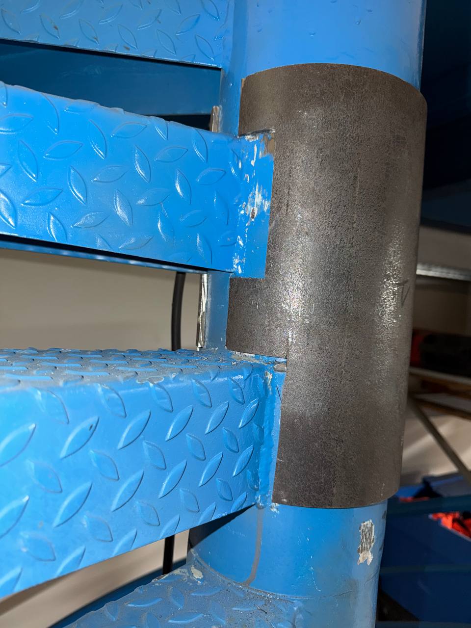 Manchon posé avant soudure – vue rapprochée